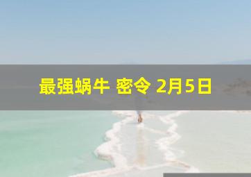 最强蜗牛 密令 2月5日